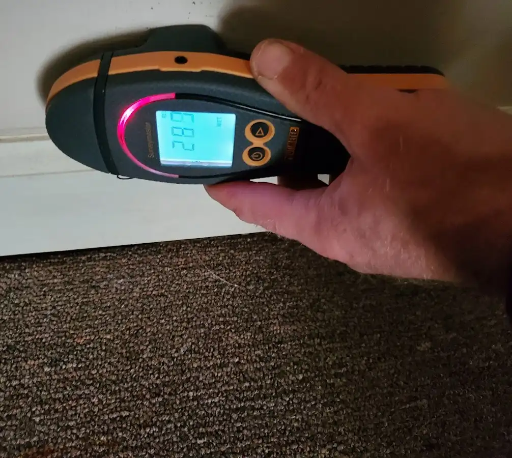 Moisture detection at baseboard during Mold Inspection & Testing in Goleta